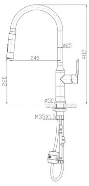 Смеситель для кухни BelBagno BB-LAM38-IN от Официального Дилера