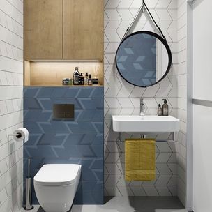 Туалет дизайн интерьера с плиткой