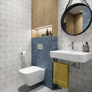 Дизайн туалета с умывальником (66 фото)