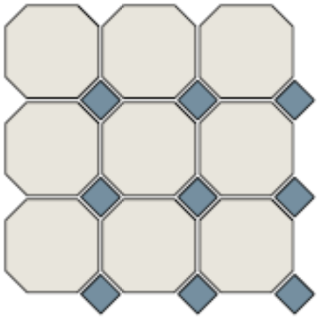 TopCer Octagon 4416 OCT11 1Ch White Octagon 16 Blue Cobait Dots 11 30x30