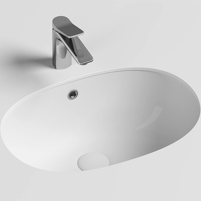 Раковина овальная врезная в столешницу для ванной - 82 фото