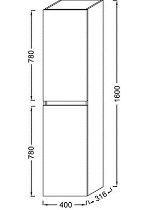 Eb2385 j5 пенал подвесной tolbiac 40 белый