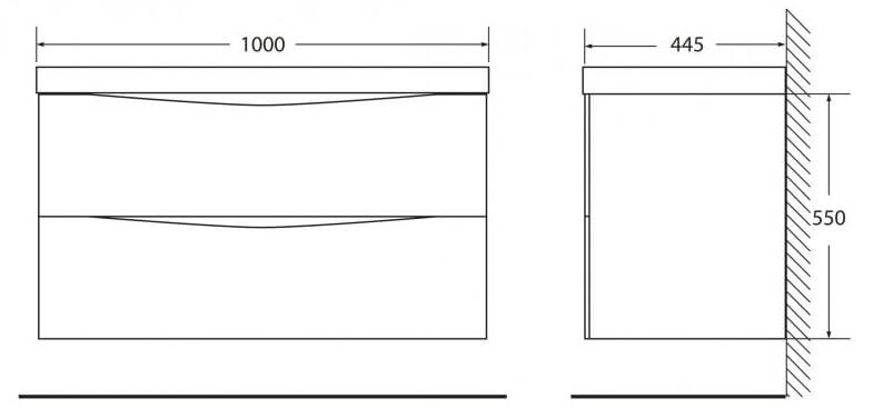 Тумба с раковиной belbagno marino 100 bianco opaco