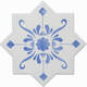 Плитка Керамогранит Cevica Becolors Star Dec. Stencil Electric Blue 13.25x13.25 - 1