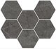 Плитка Мозаика Italon Charme Evo Floor Project Hexagon Antracite 25x29 - 1