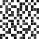 Мозаика Crystal чёрный+белый 30х30