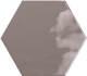 Плитка Настенная плитка Ribesalbes Geometry Hex Charcoal Glossy 15x17.3 - 1