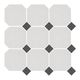 Плитка напольная OCT14-1Ch White Octagon 16/Black Dots 14
