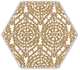 Плитка Керамогранит Paradyz Shiny Lines Gold Heksagon Inserto A. 19.8x17.1 - 1
